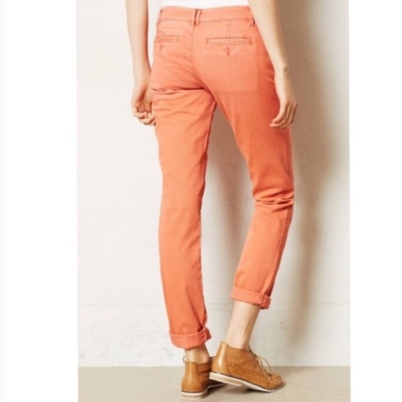 NWT Anthro Pilcro and the Letterpress Stet Chinos orange 27 - Picture 2 of 7